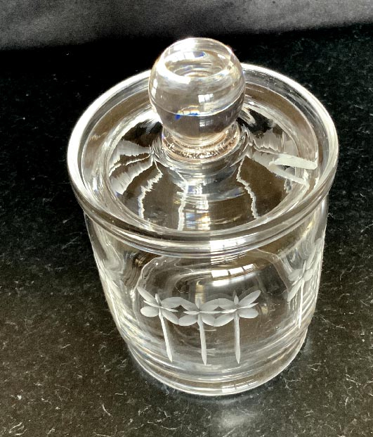 vintage Stuart crystal lidded jam honey jar